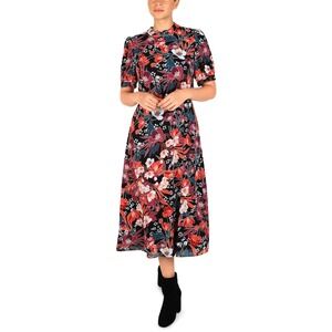 Julia Jordan Floral Mock Neck Tie Back Midi Dress Size 10 Cottagecore Boho‎ Chic